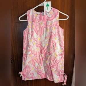 Vintage Lilly Pulitzer Girls Dress Pink Seahorses Daisies Size 8 NWT